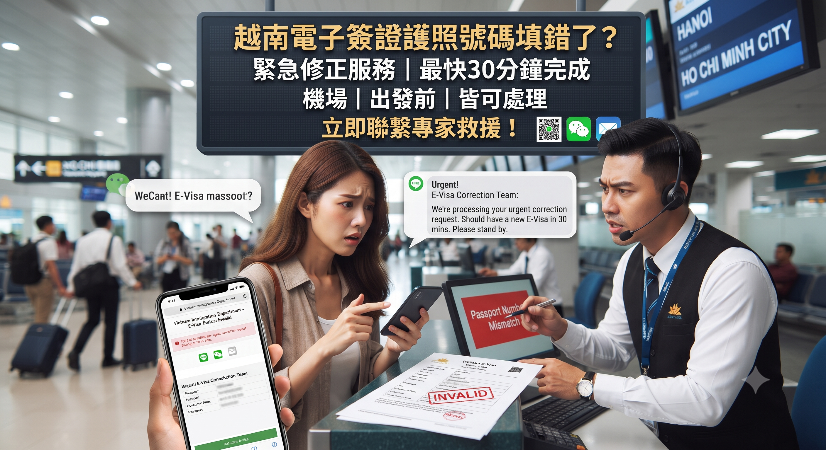 越南電子簽證上的護照號碼填錯怎麼辦？E-Visa修改、更正服務，最快30分鐘完成