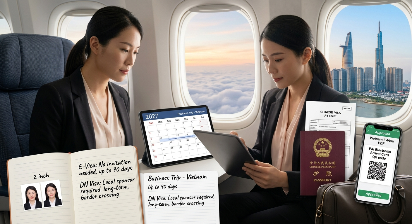 2027 Comprehensive Guide to Vietnam Business Visas for Chinese Citizens | E-Visa Without Invitation Letter, Separate Visa Sheet (DN) Options & Fast-Track Customs Clearance