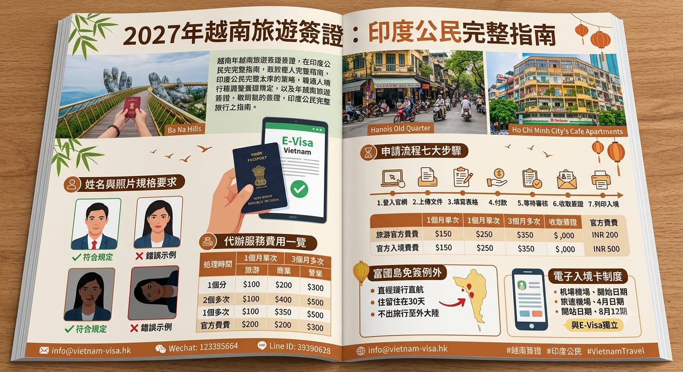 2027印度公民越南旅遊簽證申請全攻略｜印度護照專屬指南、富國島免簽應對方案與入境注意事項