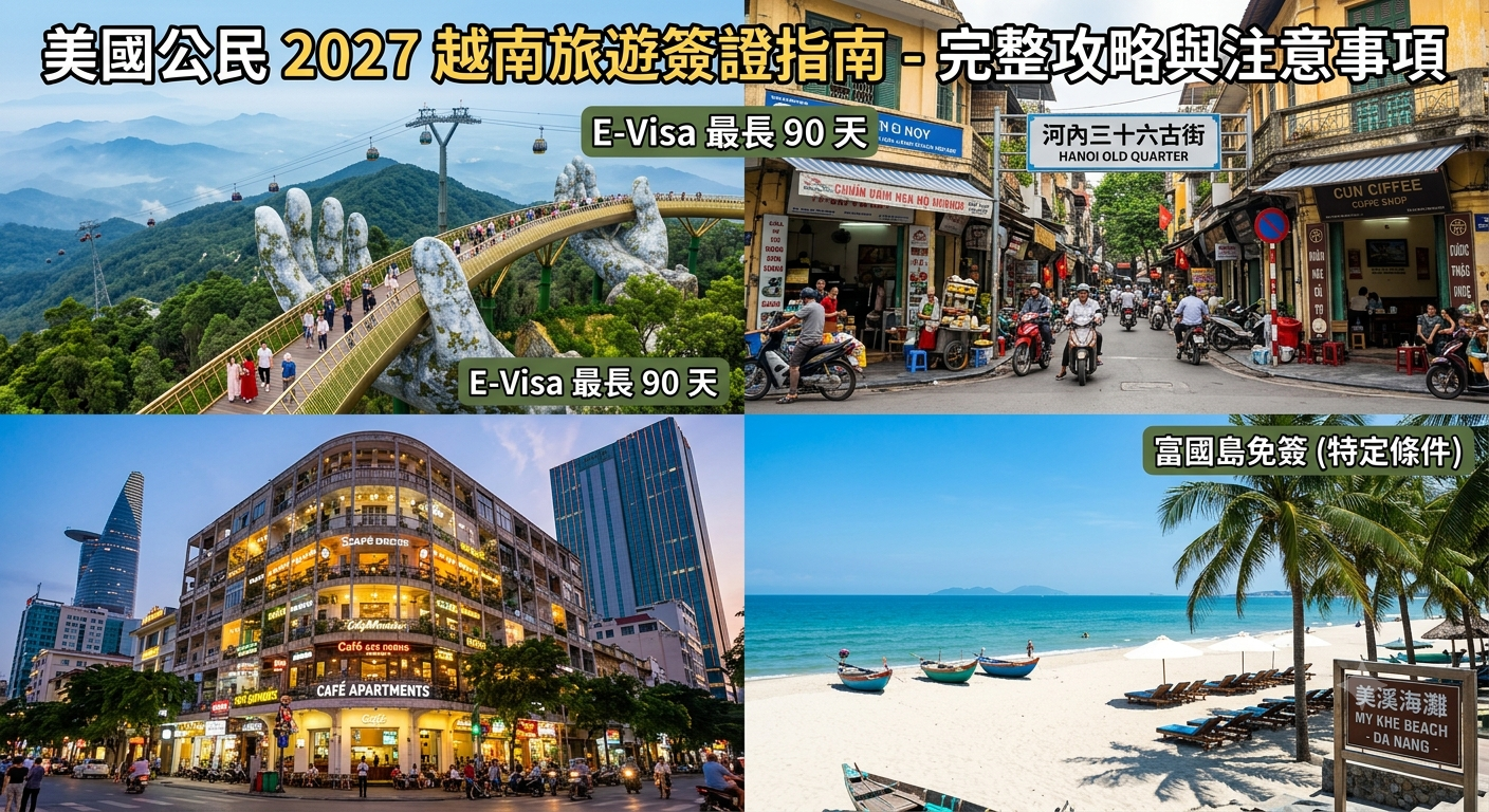 2027美國公民越南旅遊簽證申請全攻略｜美國護照專屬指南、免簽例外、E-Visa申請流程與入境注意事項