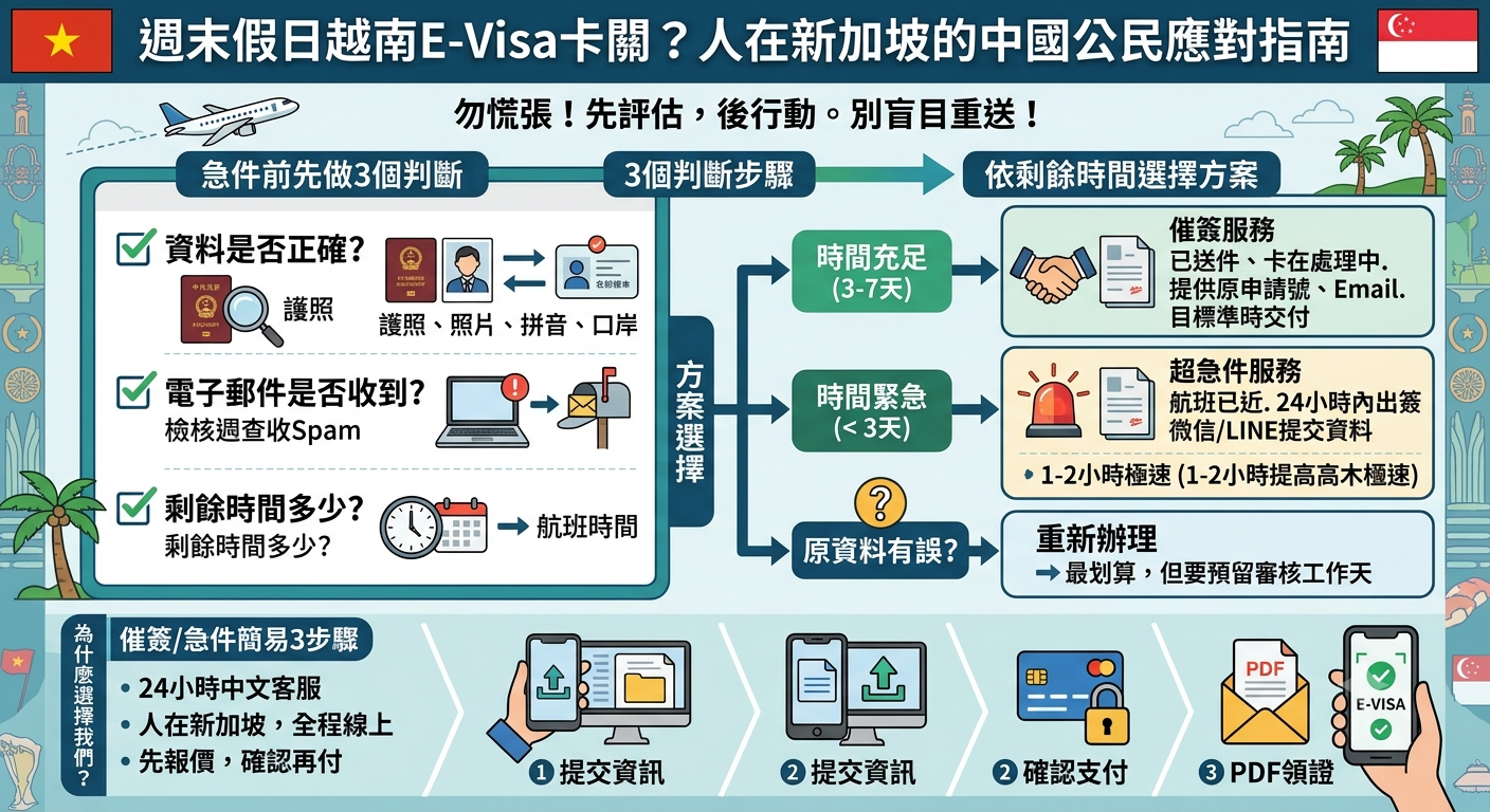 越南E-Visa週末假日急件｜緊急申請、催簽費用與最快1小時辦理